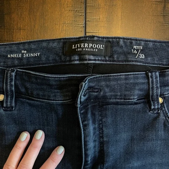 LIVERPOOL Blue Skinny Stretch Jeans Classic Denim, size 16/33 - Picture 2 of 5
